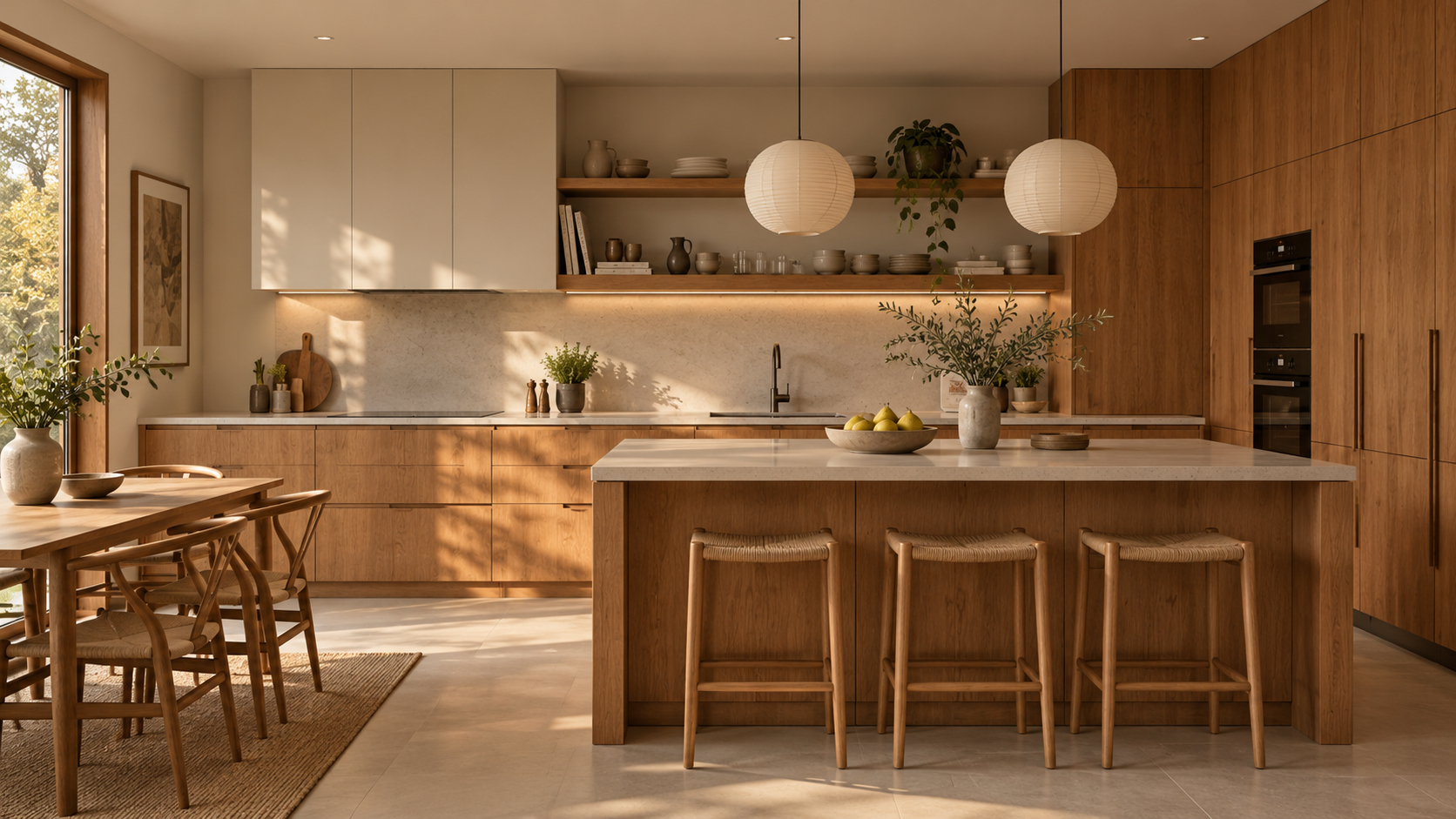 Cuisine naturelle en bois clair
